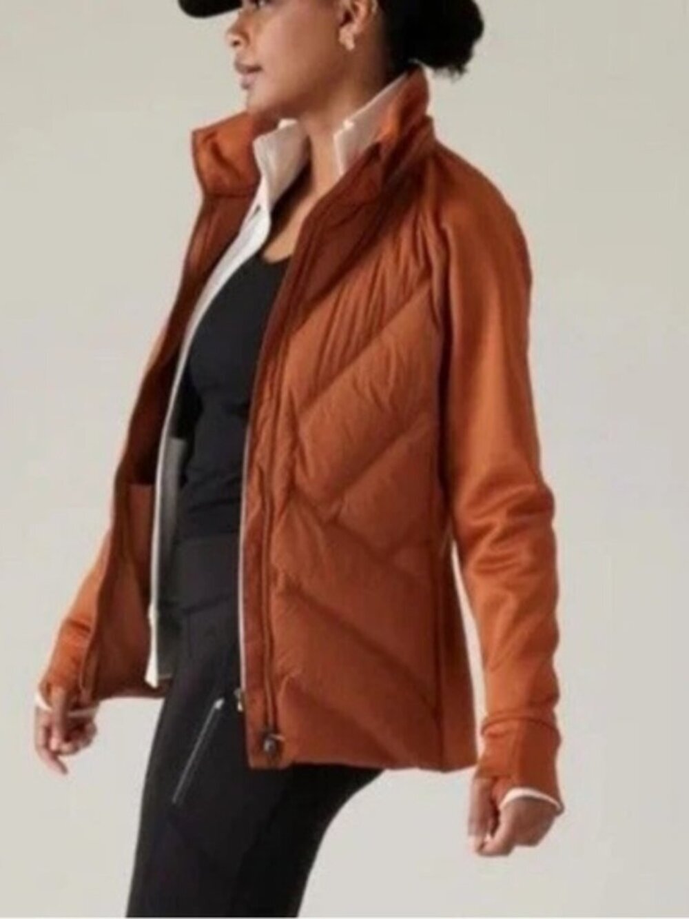 ATHLETA Women’s Inlet Jacket Pockets Hooded Sequoia Brown Size 1X